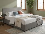 Letto matrimoniale contenitore grigio 175x215cm rivestimento in tessuto - Arcan