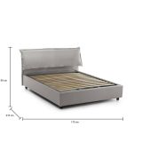 Letto matrimoniale contenitore grigio 175x215cm rivestimento lavabile - Apaia
