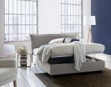 Letto matrimoniale contenitore grigio 175x215cm salvaspazio - Aishia