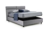 Letto matrimoniale contenitore grigio 177x216cm struttura in metallo - Alcatron