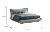 Letto matrimoniale contenitore grigio 180x220cm rivestito in tessuto - Geras