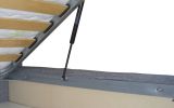 Letto matrimoniale contenitore grigio 180x220cm rivestito in tessuto - Geras