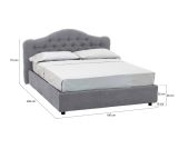 Letto matrimoniale contenitore grigio 190x220cm struttura in metallo - Aly