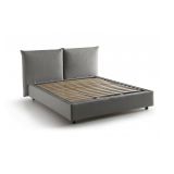 Letto matrimoniale contenitore grigio 190x225cm rivestimento lavabile - Aghineo