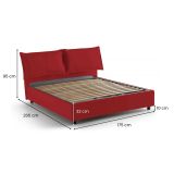 Letto matrimoniale contenitore rosso 175x205cm sfoderabile - Anjin