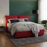 Letto matrimoniale contenitore rosso 175x205cm testiera imbottita - Amelinda