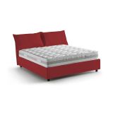 Letto matrimoniale contenitore rosso 175x205cm testiera imbottita - Amelinda