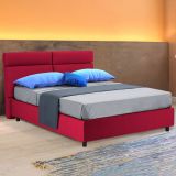 Letto matrimoniale contenitore rosso 177x216cm struttura in metallo - Alcatron