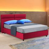 Letto matrimoniale contenitore rosso 177x226cm struttura in metallo - Ator