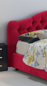 Letto matrimoniale contenitore rosso 190x220cm struttura in metallo - Aly