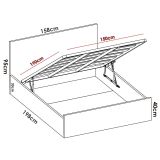 Letto matrimoniale contenitore rovere 158x197cm - Barolo