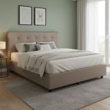 Letto matrimoniale contenitore tortora 171x204cm imbottito - Albanio