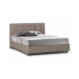 Letto matrimoniale contenitore tortora 171x204cm imbottito - Albanio