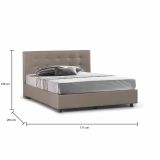Letto matrimoniale contenitore tortora 171x204cm imbottito - Albanio