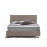 Letto matrimoniale contenitore tortora 171x204cm imbottito - Albanio