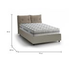 Letto matrimoniale contenitore tortora 175x205cm rivestimento in ecopelle - Hanoi