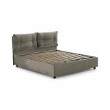 Letto matrimoniale contenitore tortora 175x205cm rivestimento in tessuto - Abbaione