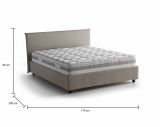 Letto matrimoniale contenitore tortora 175x205cm rivestimento lavabile - Anassimene