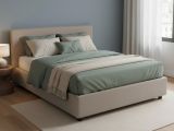 Letto matrimoniale contenitore tortora 175x205cm rivestimento lavabile - Anassimene