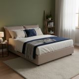 Letto matrimoniale contenitore tortora 175x215cm con materasso - Amy