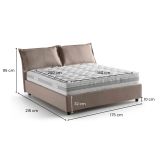 Letto matrimoniale contenitore tortora 175x215cm con materasso - Amy
