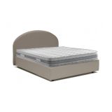 Letto matrimoniale contenitore tortora 175x215cm con testiera arrotondata - Ayur