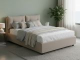 Letto matrimoniale contenitore tortora 175x215cm design - Arron