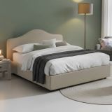 Letto matrimoniale contenitore tortora 175x215cm elegante - Alborella