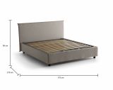 Letto matrimoniale contenitore tortora 175x215cm moderno - Arcan