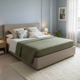 Letto matrimoniale contenitore tortora 175x215cm portaoggetti - Ariella