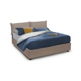 Letto matrimoniale contenitore tortora 175x215cm sfoderabile - Amalta