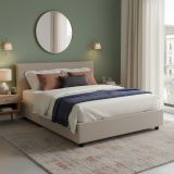 Letto matrimoniale contenitore tortora 175x215cm struttura in legno - Hackmanite