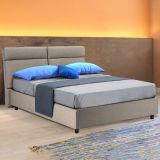 Letto matrimoniale contenitore tortora 177x226cm struttura in metallo - Ator