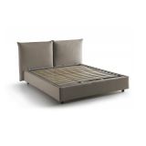 Letto matrimoniale contenitore tortora 190x215cm rivestito in tessuto - Alizarin