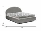 Letto matrimoniale Cora, Letto contenitore con rivestimento in tessuto, 100% Made in Italy, Apertura frontale, con materasso Cm 160x190 incluso, Grigio