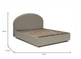 Letto matrimoniale Corinne, Letto contenitore con rivestimento in ecopelle, 100% Made in Italy, Apertura frontale, adatto per materasso Cm 160x200, Tortora
