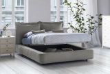 Letto matrimoniale Cornelia, Letto contenitore con rivestimento in tessuto, 100% Made in Italy, Apertura frontale, adatto per materasso 160x190 cm, Grigio