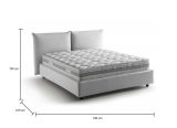 Letto matrimoniale Cristel, Letto contenitore con rivestimento in tessuto, 100% Made in Italy, Apertura frontale, con materasso Cm 160x190 incluso, Bianco