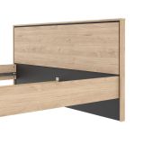 Letto matrimoniale Cybele, Sommier per camera da letto, Giroletto per stanza, Struttura porta materasso, 207x193 h91 cm, Rovere