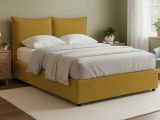 Letto Matrimoniale Giallo Ocra Sfoderabile Contenitore, Dimensione Materasso 160x190 cm - Calcio