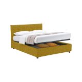 Letto Matrimoniale Giallo Ocra Sfoderabile Contenitore, Dimensione Materasso 160x190 cm - Colere