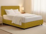 Letto Matrimoniale Giallo Ocra Sfoderabile Contenitore, Dimensione Materasso 160x190 cm - Fasanella