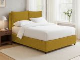 Letto Matrimoniale Giallo Ocra Sfoderabile Contenitore, Dimensione Materasso 160x190 cm - Riesi