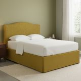 Letto Matrimoniale Giallo Ocra Sfoderabile Contenitore, Dimensione Materasso 160x190 cm - Turania