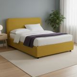 Letto Matrimoniale Giallo Ocra Sfoderabile Contenitore, Dimensione Materasso 160x200 cm - Argentina