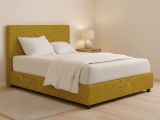 Letto Matrimoniale Giallo Ocra Sfoderabile Contenitore, Dimensione Materasso 160x200 cm - Lenta
