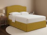 Letto Matrimoniale Giallo Ocra Sfoderabile Contenitore, Dimensione Materasso 160x200 cm - Orgiano