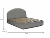Letto matrimoniale Giulia, Letto contenitore con rivestimento in tessuto, 100% Made in Italy, Apertura frontale, adatto per materasso Cm 160x200, Grigio