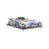 Letto matrimoniale grigio 170x205cm imbottito - Arbatrax