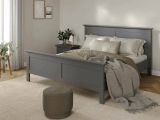 Letto matrimoniale grigio 178x210cm - Arika